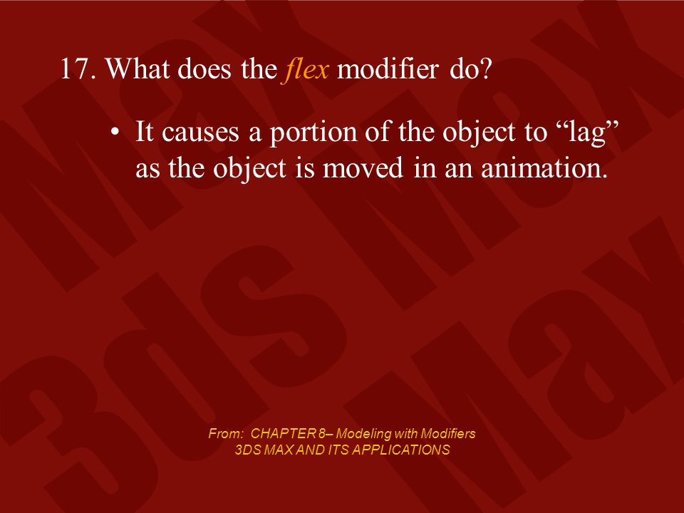 From: CHAPTER 8– Modeling with Modifiers 3DS MAX AND ITS APPLICATIONS  Modeling with Modifiers James Martin High School Computer Multimedia and  Animation. - ppt download