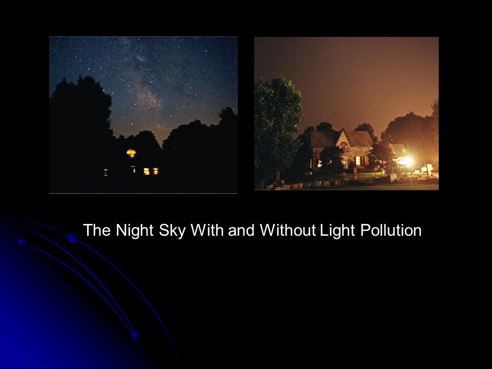 The Night Sky With and Without Light Pollution