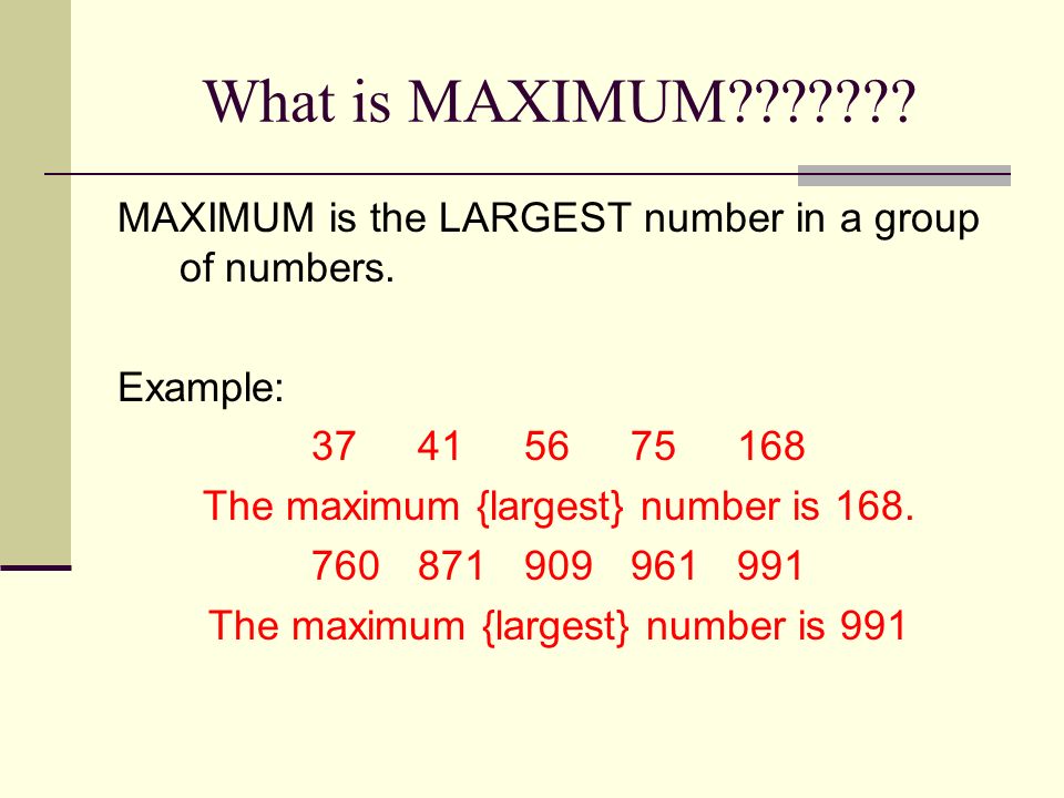 Maximum Math