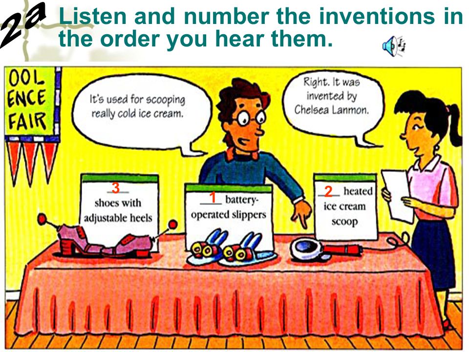 Listen and number the inventions in the order you hear them