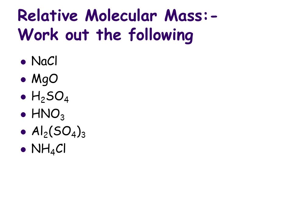 Relative molecular mass