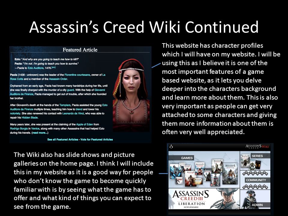 Assassin's Creed: Bloodlines, Assassin's Creed Wiki