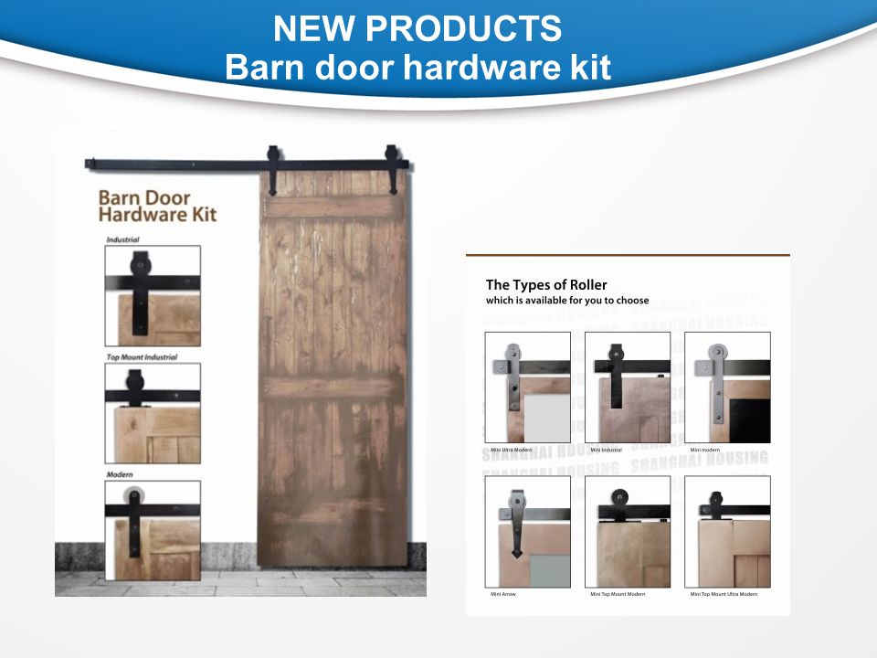 NEW PRODUCTS Barn door hardware kit
