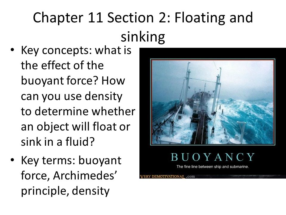 Chapter 11 Section 2 Floating And Sinking Key Concepts