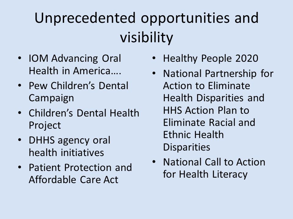 advancing oral health in america