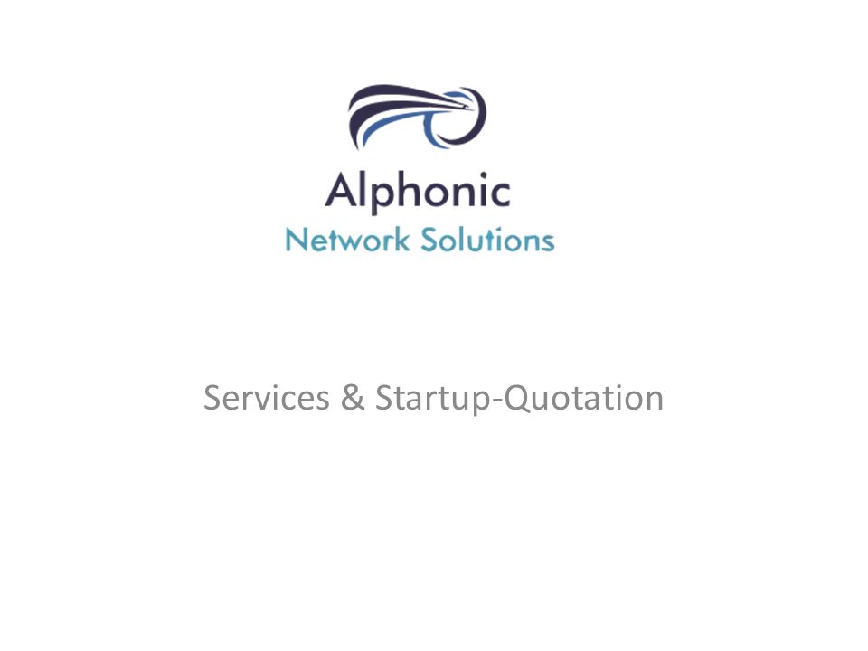 Services & Startup-Quotation