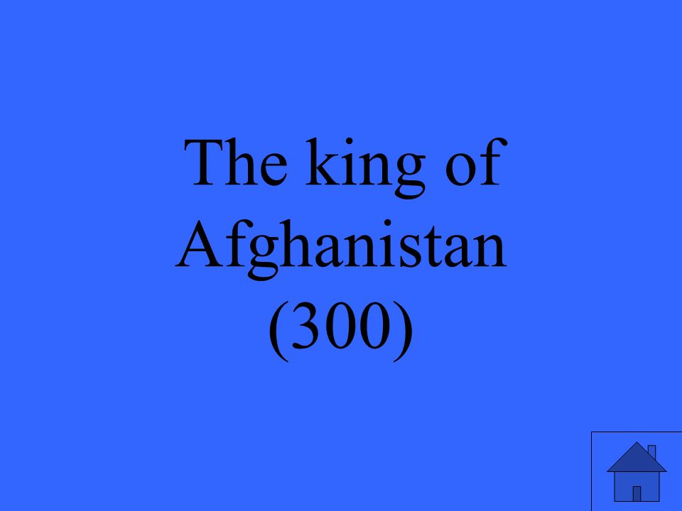The king of Afghanistan (300)
