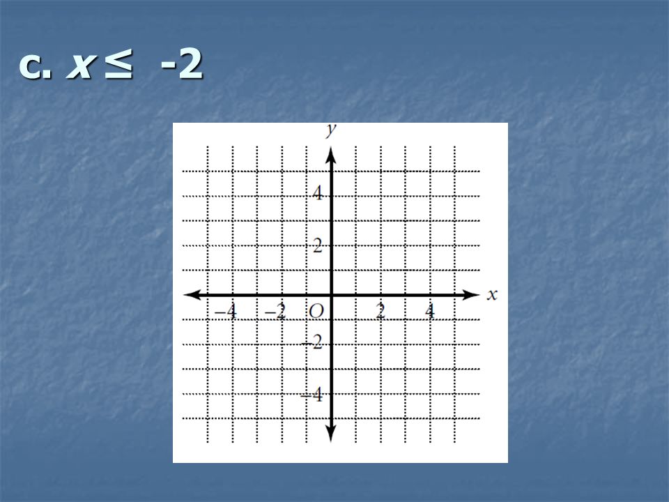 c. x ≤ -2 c. x ≤ -2