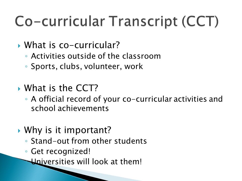  What is co-curricular.