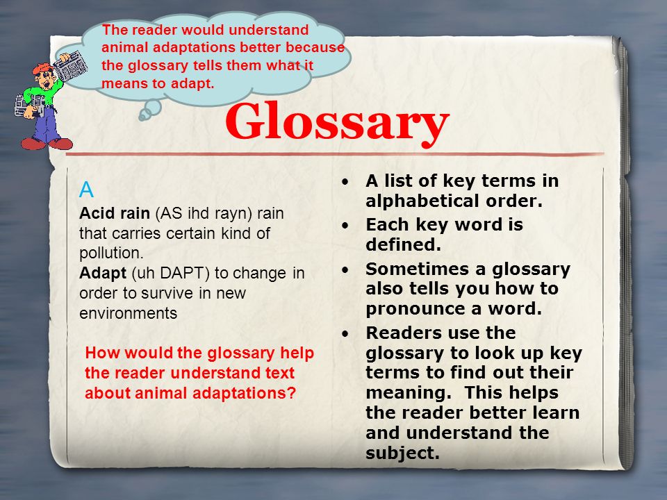 Glossary A list of key terms in alphabetical order.