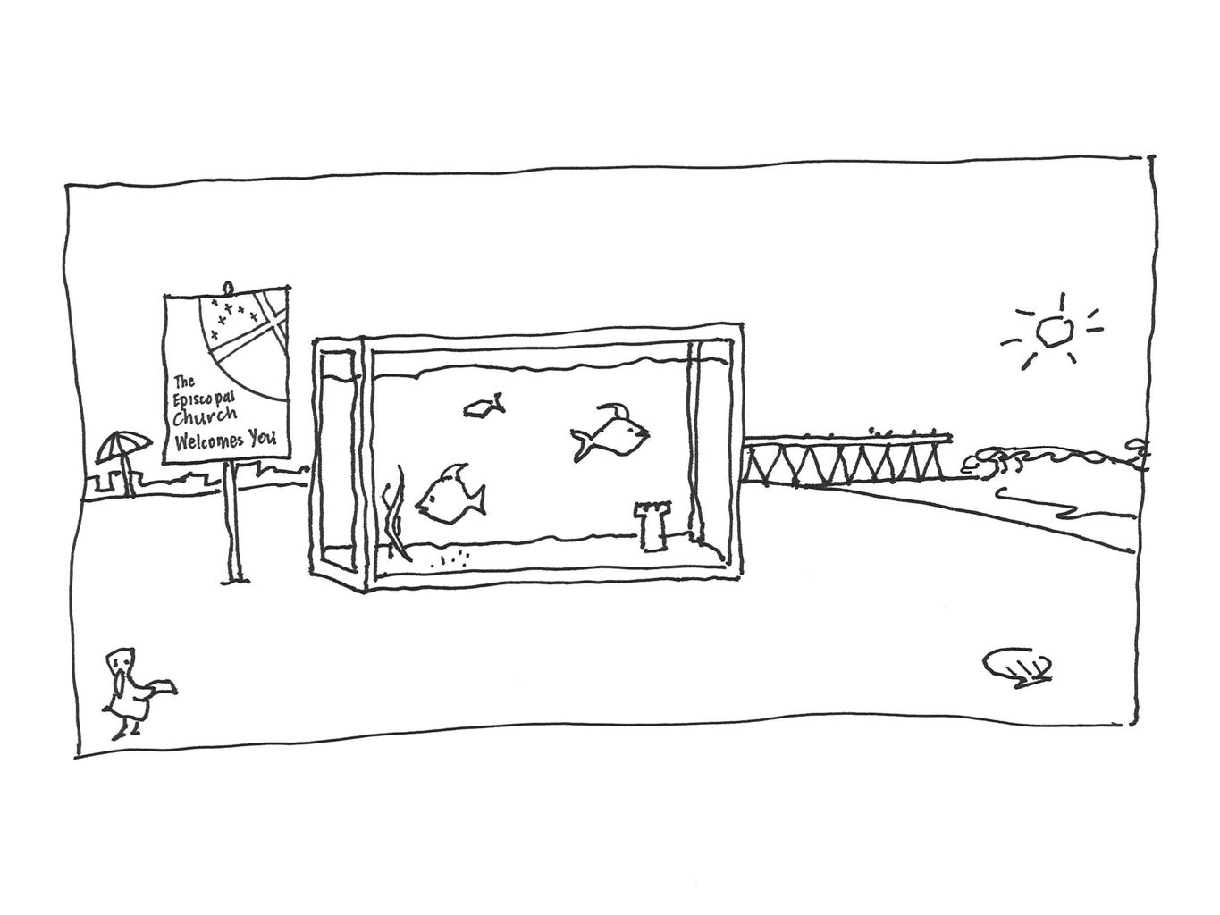 Cartoon of aquarium