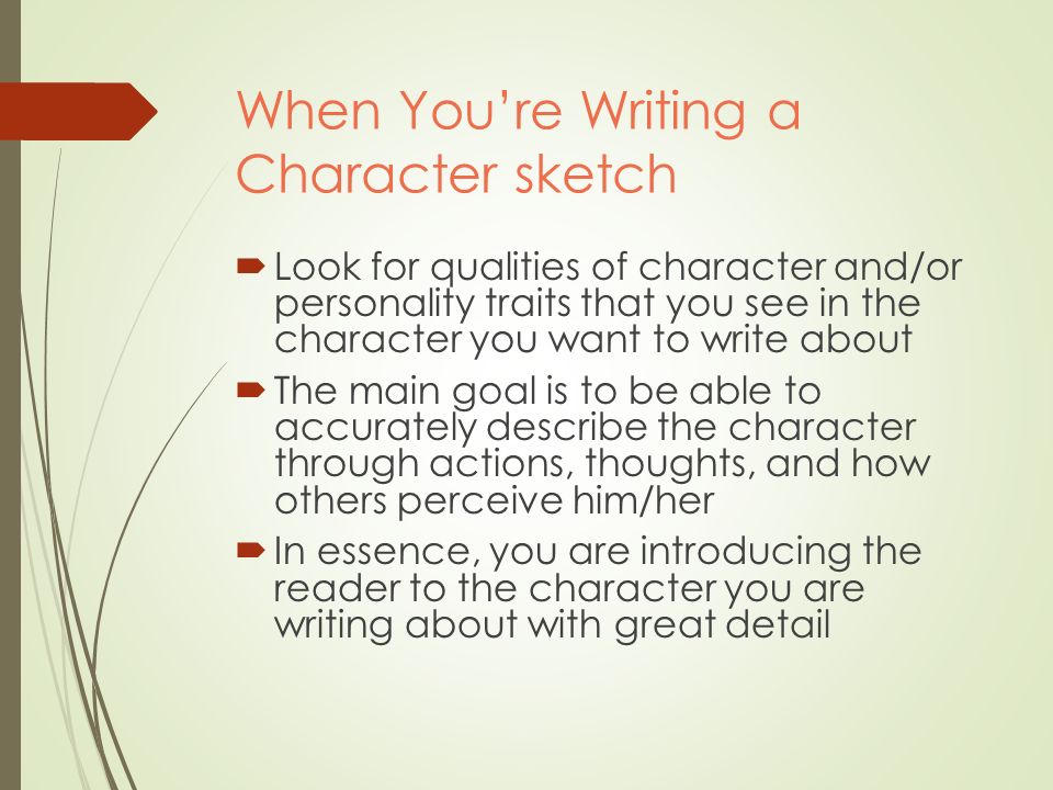 Creating Character Sketches  ppt download