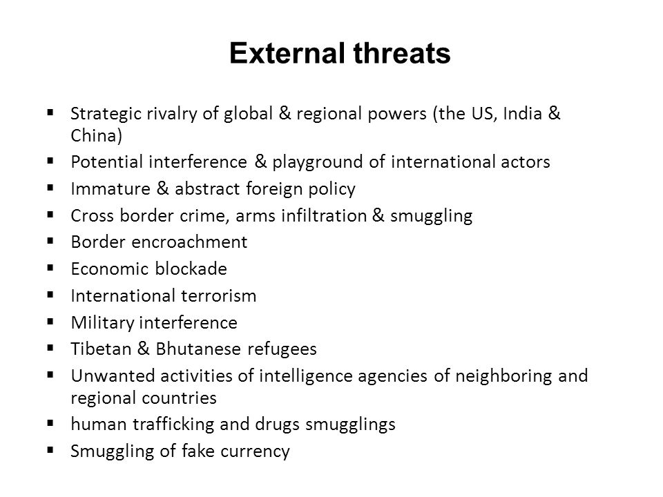 external threats to india