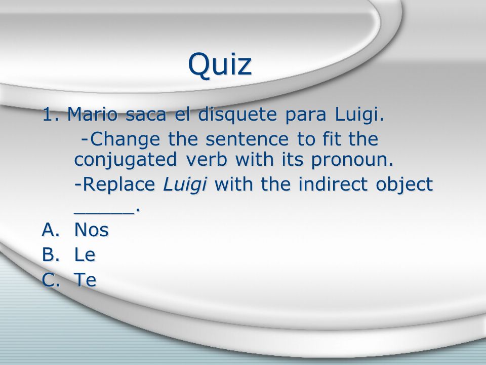 Quiz 1. Mario saca el disquete para Luigi.