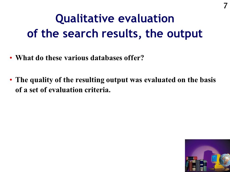 6 Criteria for the quantitative evaluation of book databases Languages We searched for books in English, Dutch, French and German.
