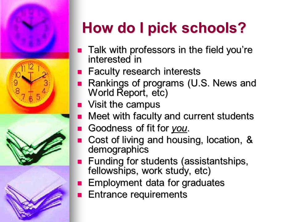 How do I pick schools.