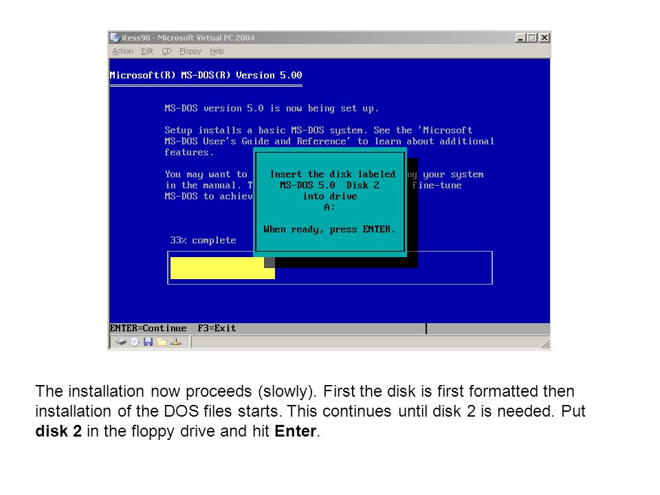 Installing Dos And Windows98 Under Ms Virtual Pc Ppt Download