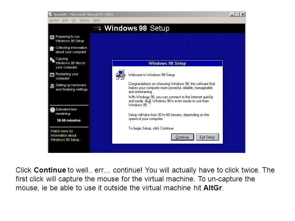 Installing Dos And Windows98 Under Ms Virtual Pc Ppt Download