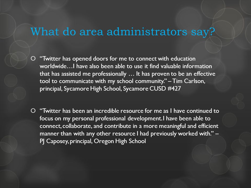 What do area administrators say.