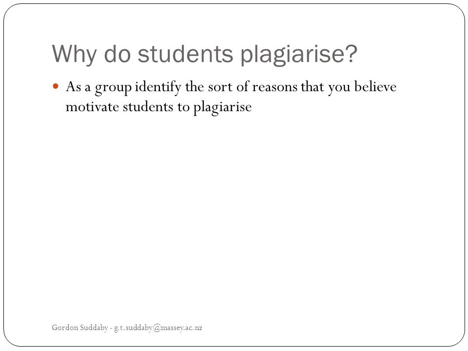 Why do students plagiarise.