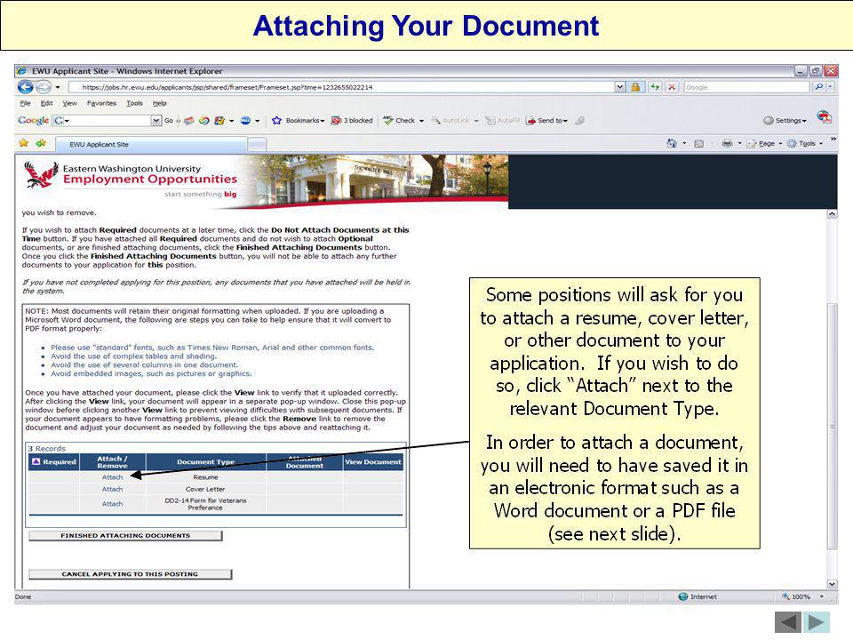 Attaching Your Document
