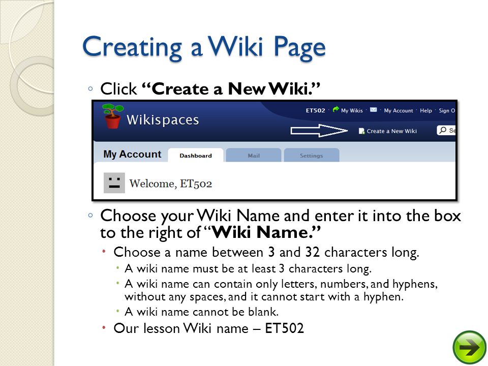 Getting Started Open your internet and type the Wikispaces address in the address bar.