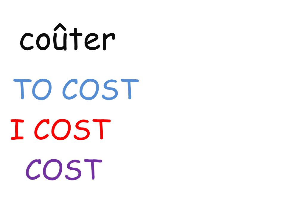 coûter TO COST I COST COST