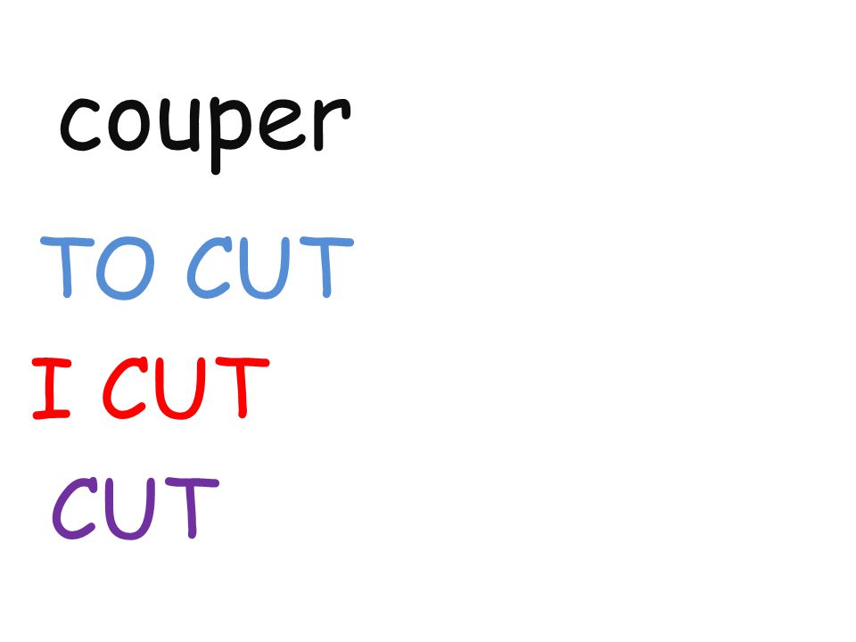 couper TO CUT I CUT CUT