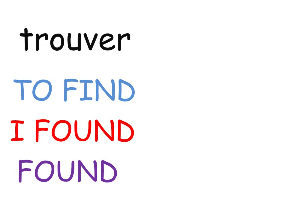 trouver TO FIND I FOUND FOUND