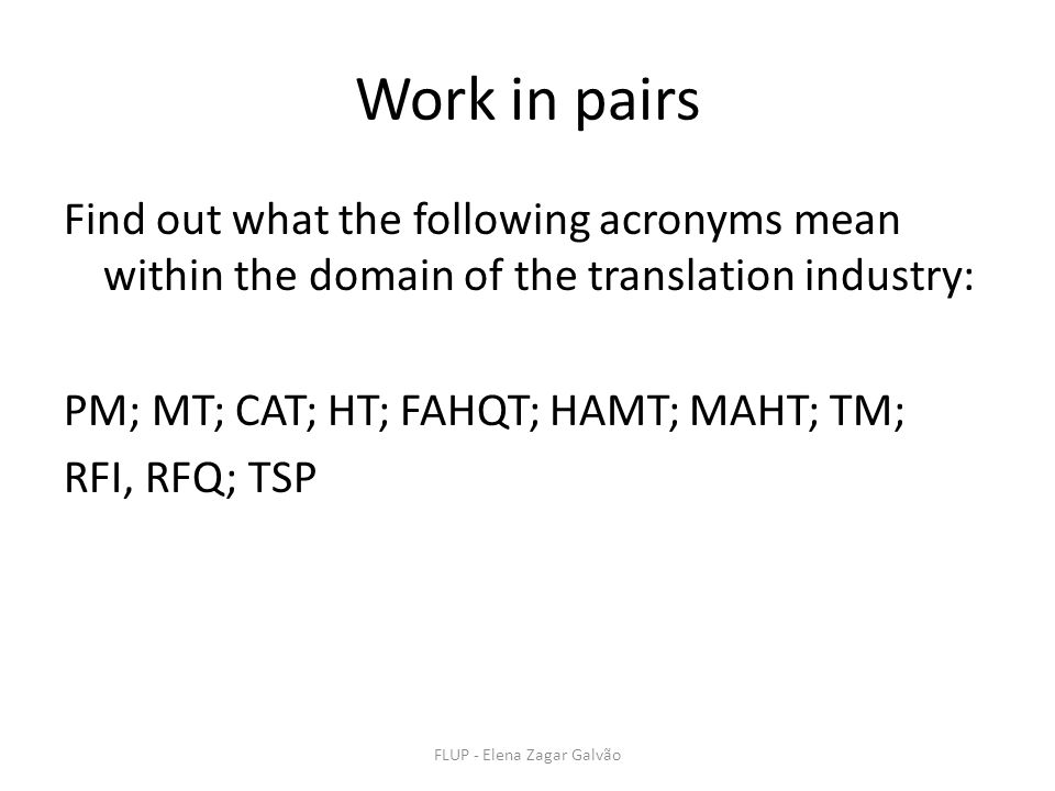 FLUP - Elena Zagar Galvão Faculdade de Letras da Universidade do Porto  Mestrado em Tradução e Serviços Linguísticos SCIENTIFIC AND TECHNICAL  TRANSLATION. - ppt download