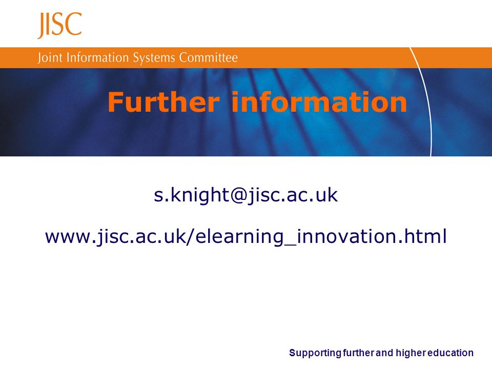 Supporting further and higher education Further information