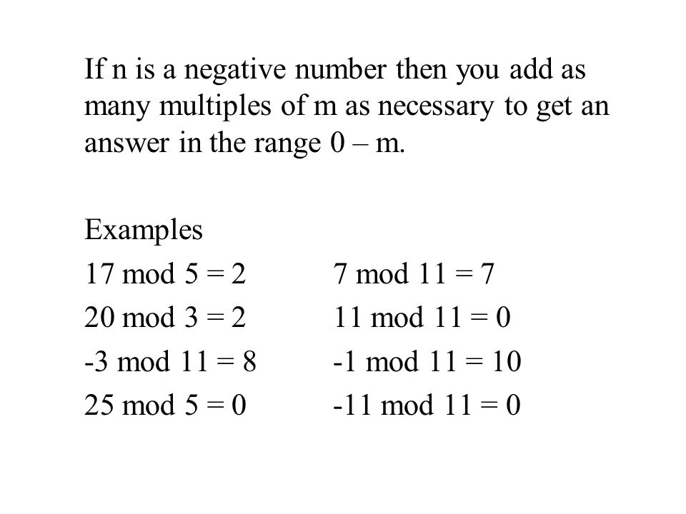 How To Do Modular Arithmetic With Negative Numbers How To Do Modular Arithmetic With Negative Numbers