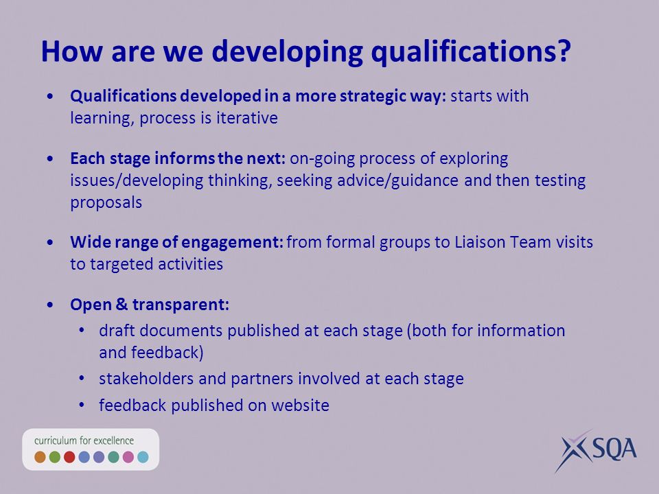 How are we developing qualifications.