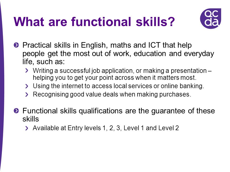 What are functional skills.