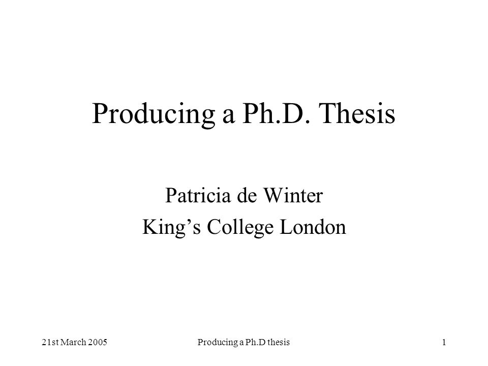 king's college london phd thesis