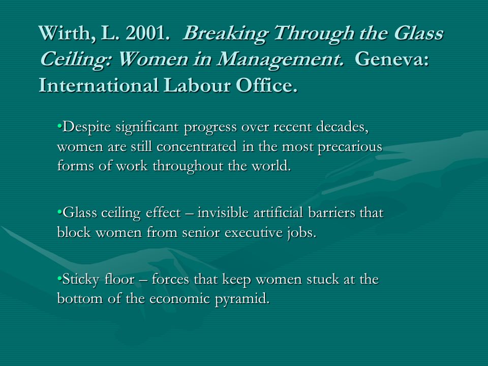 Wirth L Breaking Through The Glass Ceiling Women In Management