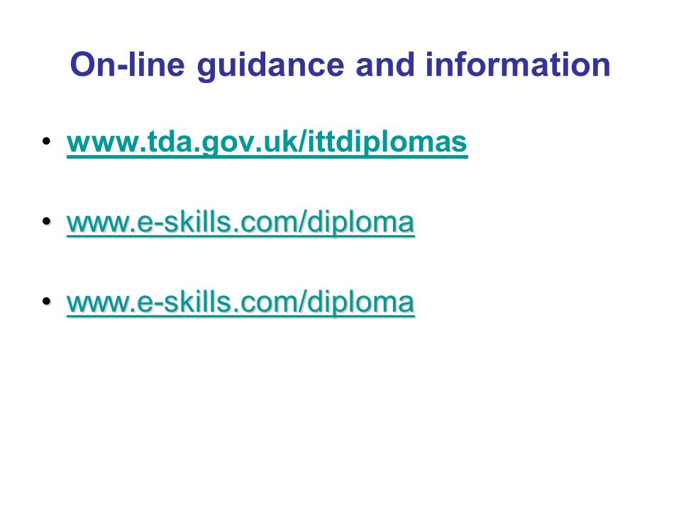 On-line guidance and information