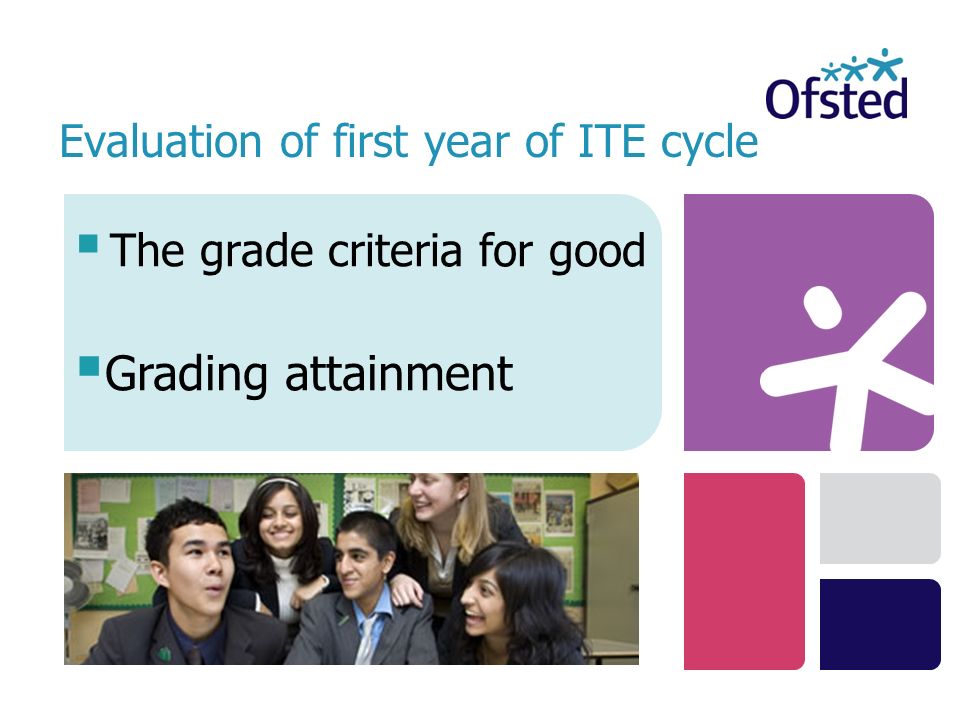 The grade criteria for good Evaluation of first year of ITE cycle Grading attainment