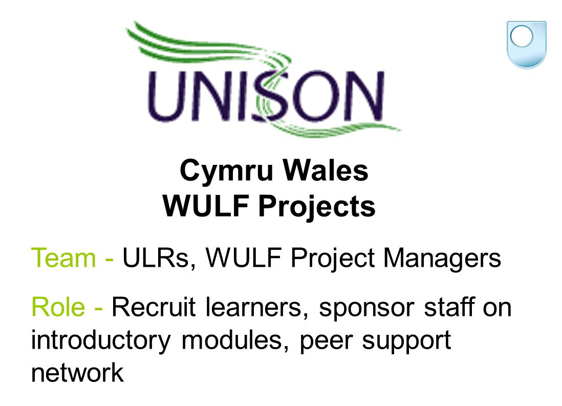 Cymru Wales WULF Projects Team - ULRs, WULF Project Managers Role - Recruit learners, sponsor staff on introductory modules, peer support network