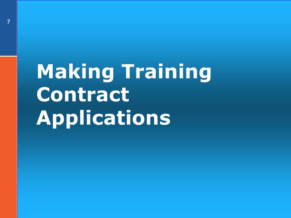 7 Making Training Contract Applications