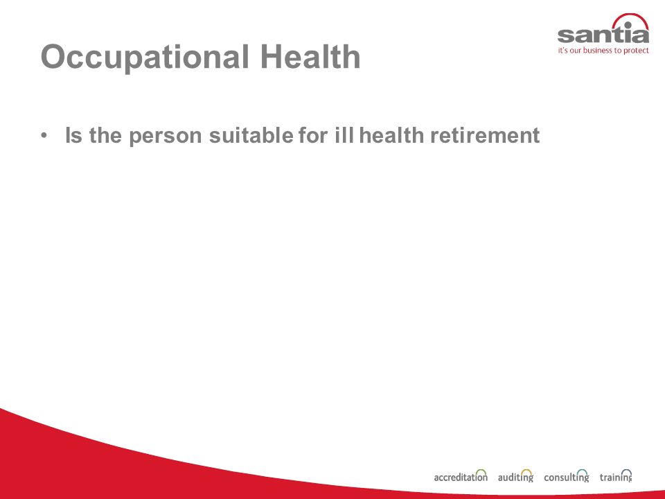Occupational Health When do you anticipate a return to work.