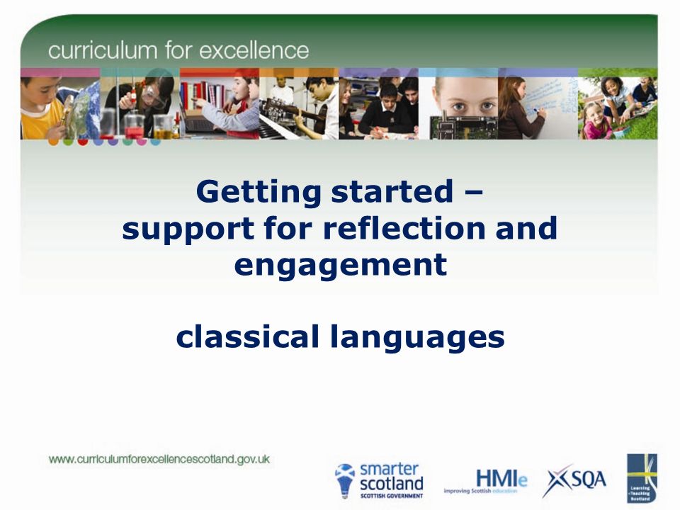 Getting started – support for reflection and engagement classical languages