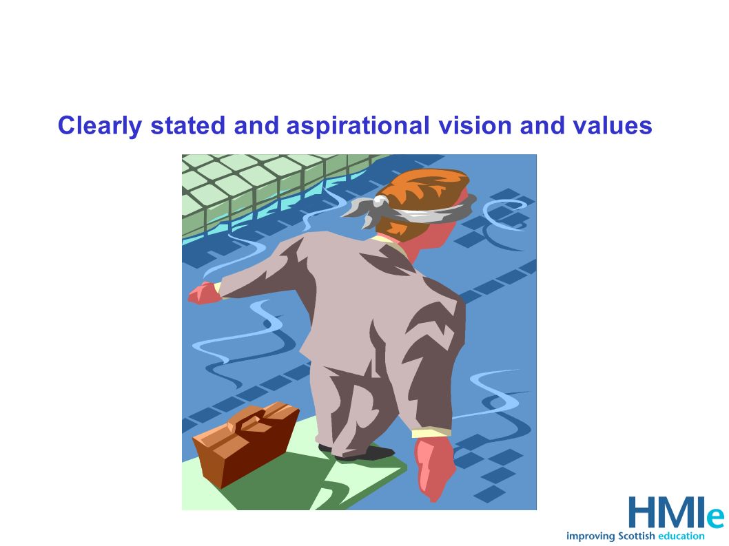 Clearly stated and aspirational vision and values