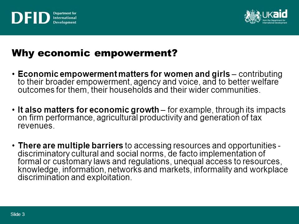 Slide 3 Why economic empowerment.