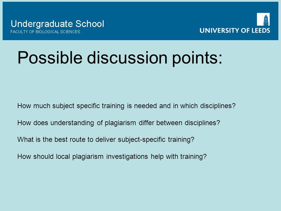 Possible discussion points: How much subject specific training is needed and in which disciplines.