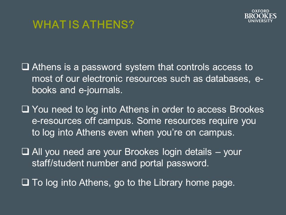 WHAT IS ATHENS.