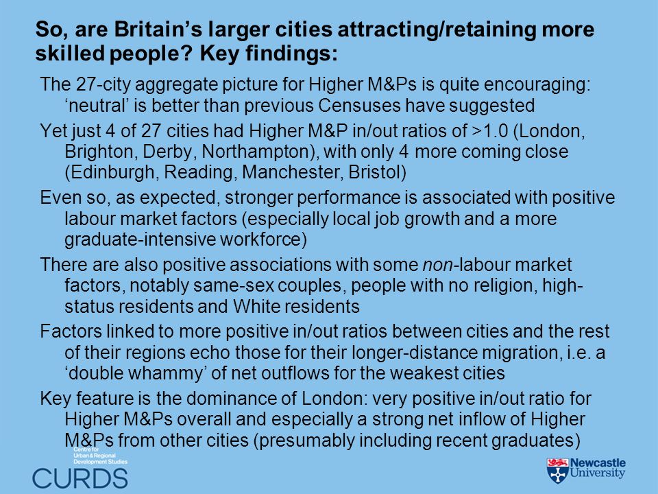 So, are Britains larger cities attracting/retaining more skilled people.