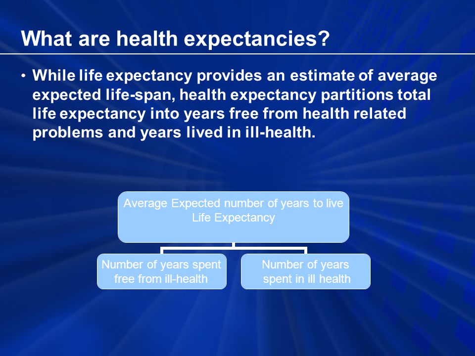 What are health expectancies.