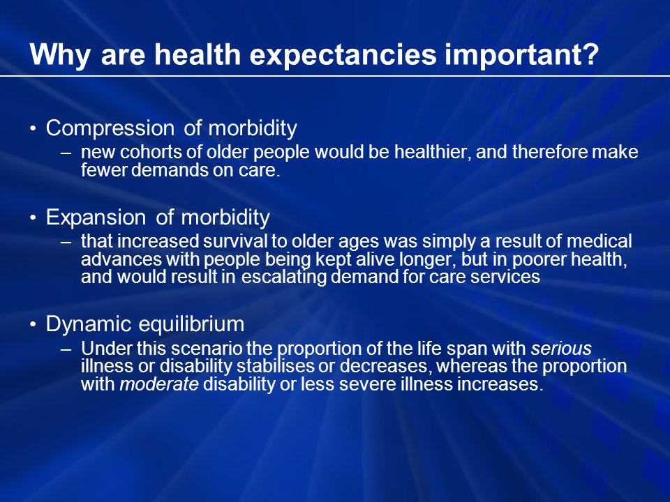 Why are health expectancies important.