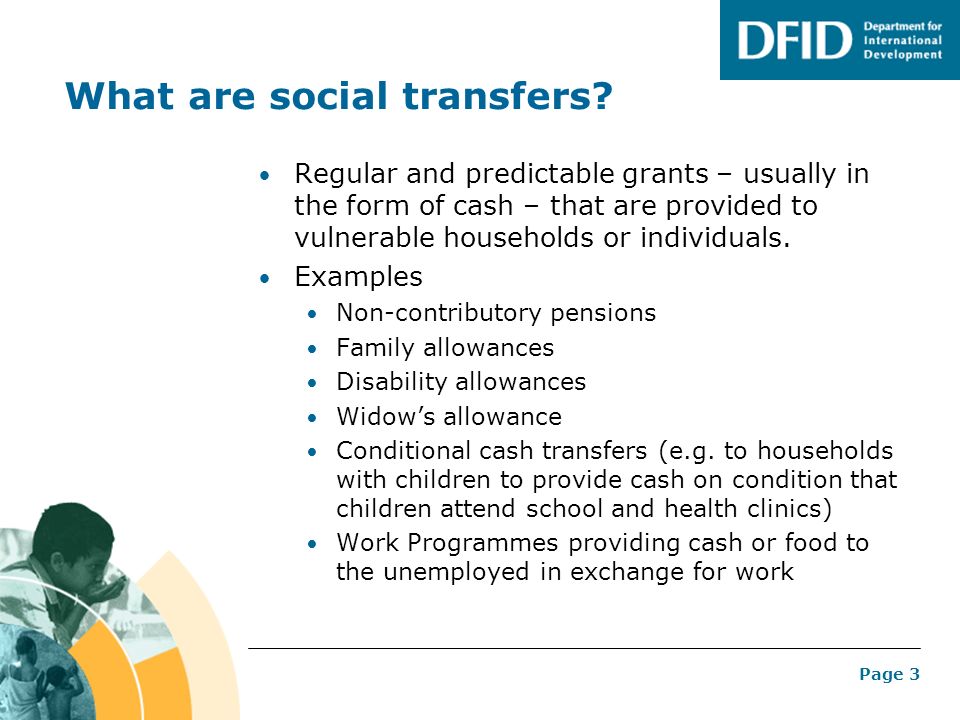 Page 3 What are social transfers.